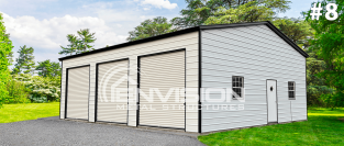 White and black Metal Garage #8