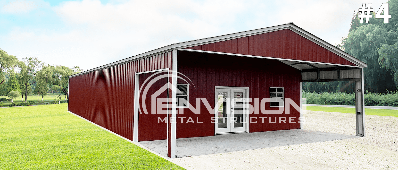 Barn Red Metal Commercial Building #4