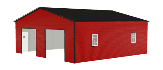 30x30x10 Vertical Roof Metal Garage