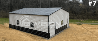 Black and Pebble Beige Metal Garage #7