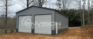 Pewter Gray and Quaker Gray Metal Garage #11